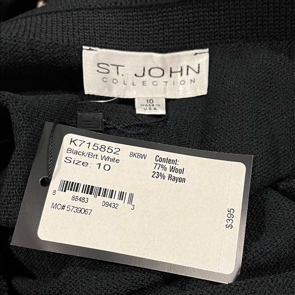 St. John Black and White Knit Skirt